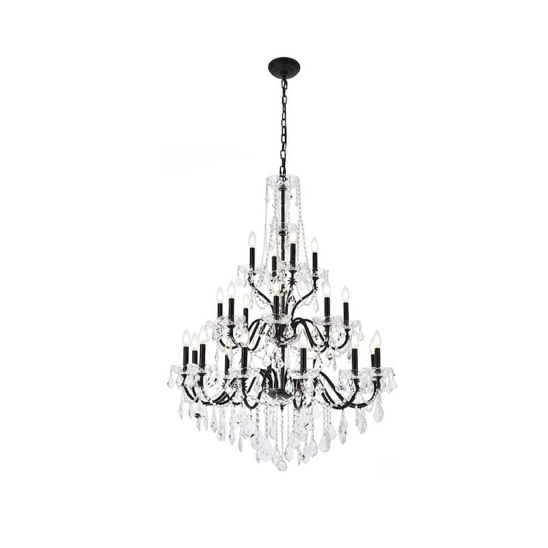Fleur Illumination 24 light Dark Bronze Chandelier - Bronze/royal cut crystals