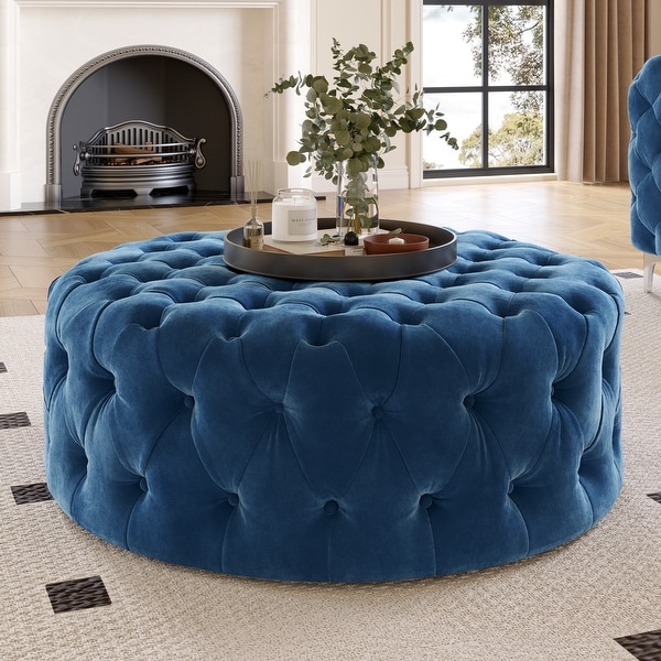 Round chesterfield ottoman sales