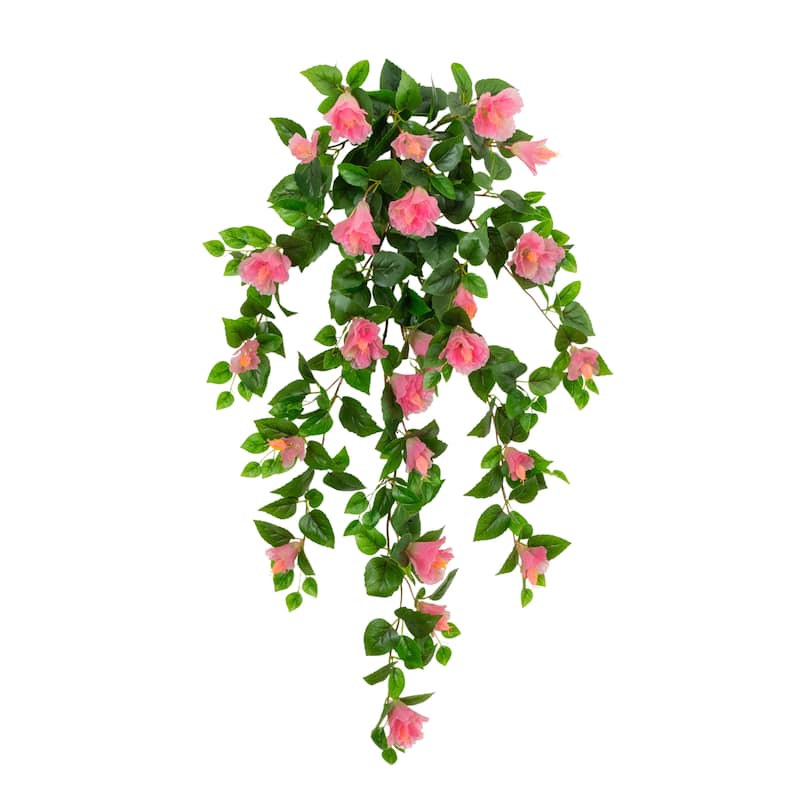 41-in UV Resistant Artificial Hibiscus Hanging Plant - Set of 2