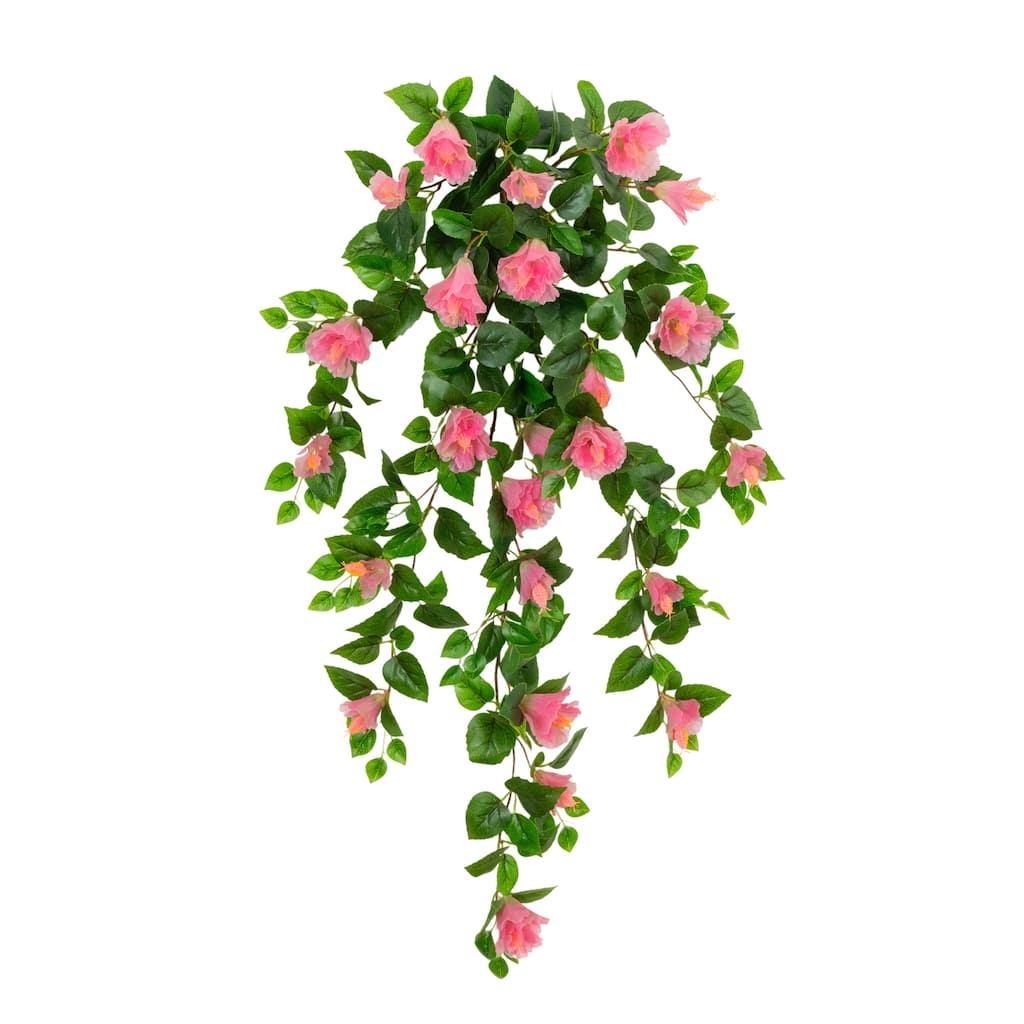 41-in UV Resistant Artificial Hibiscus Hanging Plant - Set of 2