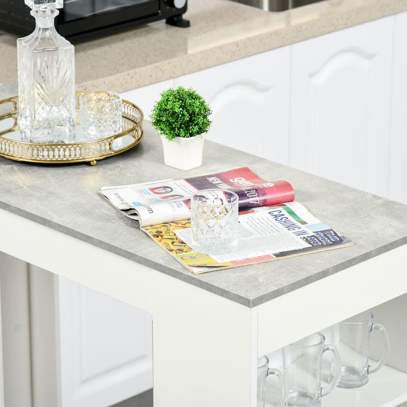 Bar Table, High Top Pub Table with 4 Storage Shelves
