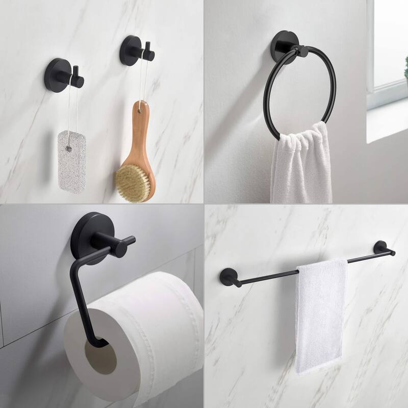 Circular 5-Piece Bathroom Hardware Set