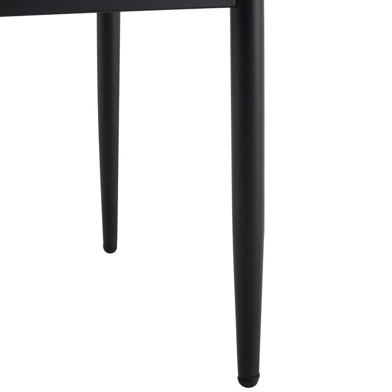 Round Dining Table Set for 4, Modern Glass Dining Room Table with 4 Chairs, 5 Piece Kitchen Table and Chairs Set for Small Space