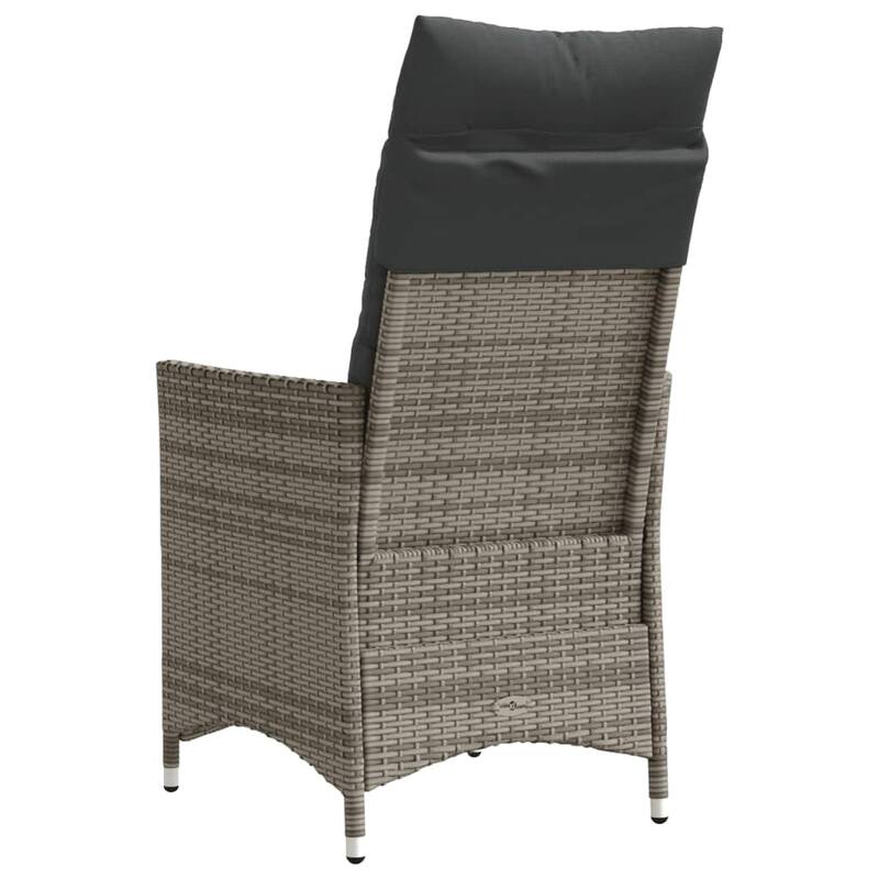 vidaXL Reclining Patio Chairs with Cushions Armchair Outdoor Seating Poly Rattan - 23.2 x 22.0 x 36.2