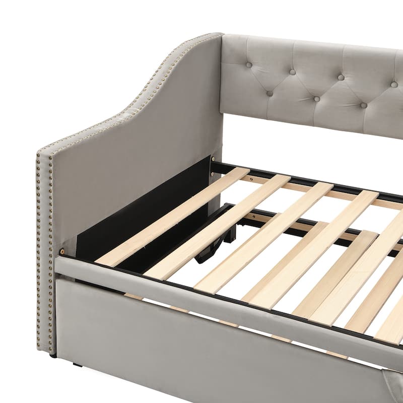 Twin Size Upholstered daybed with Pop Up Trundle