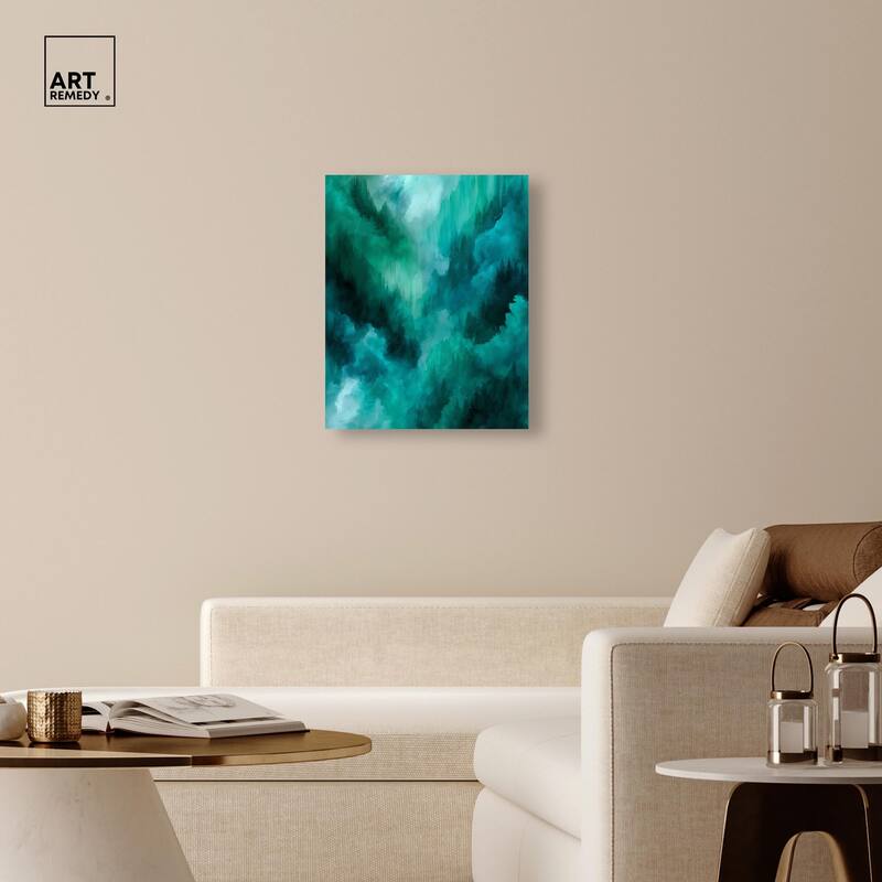 Textured Teal II Canvas by Art Remedy, Gallery Wrapped