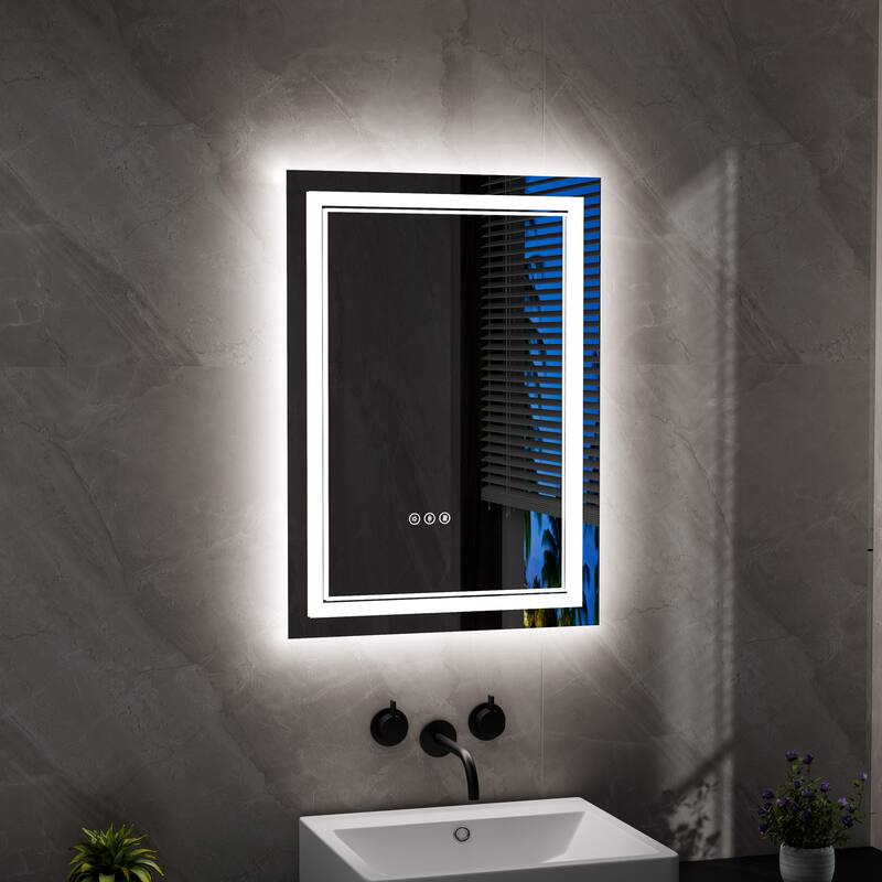 Modland Small Size LED Bathroom Mirror Back & Front Lighted Anti-Fog