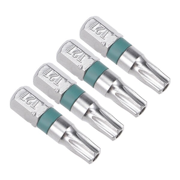 4Pcs 1/4-Inch Hex Shank 25mm Length T27 Torx Screw Driver Screwdriver Drill Bits - H1/4x25xT27 4pcs