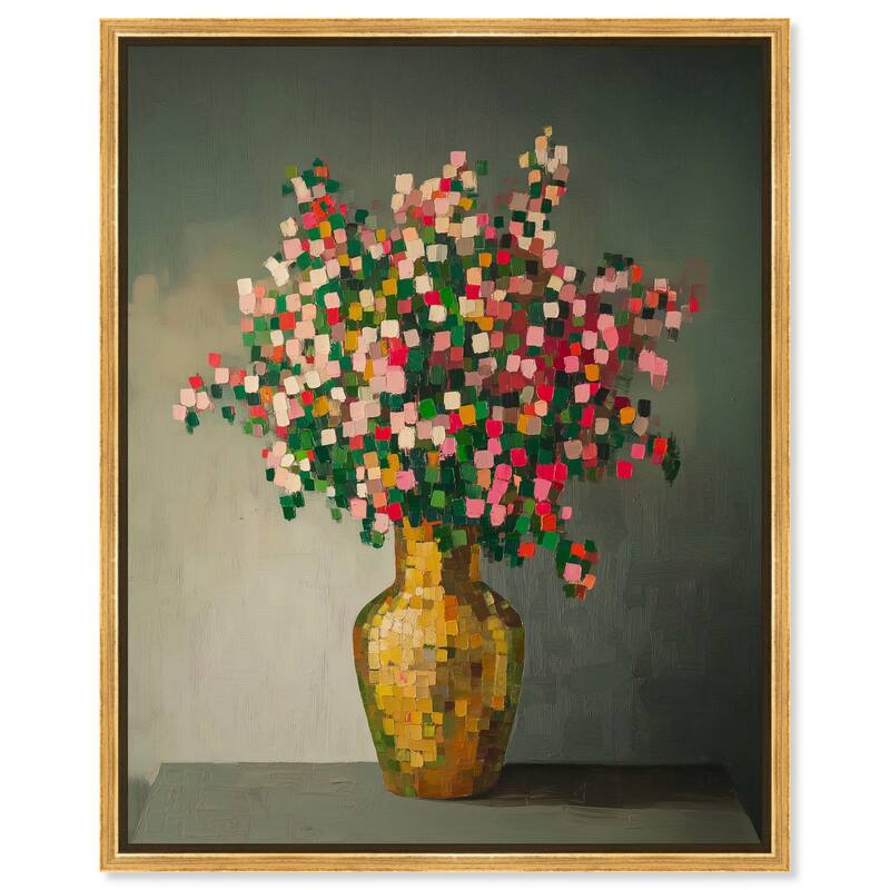 Pixel Bloom I Canvas by Art Remedy - Gold - 24" x 30"