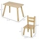 preview thumbnail 14 of 12, Qaba 3-Piece Set Kids Wooden Table Chairs Easy to Clean Gift for Boys Girls Toddlers Age 3 to 8 Years Old