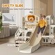 preview thumbnail 4 of 9, 9 in 1 Toddler Slide, Car Themed Baby Slide with Basketball Hoop, Climber, Storage Space, Ring Toss, Telescope, Tunnel
