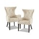 preview thumbnail 2 of 7, Madison Park Angelica Tan Arm Dining Chair (Set of 2)