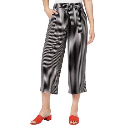 maison Jules Womens Tie-Front Culotte Pants, Black, 14