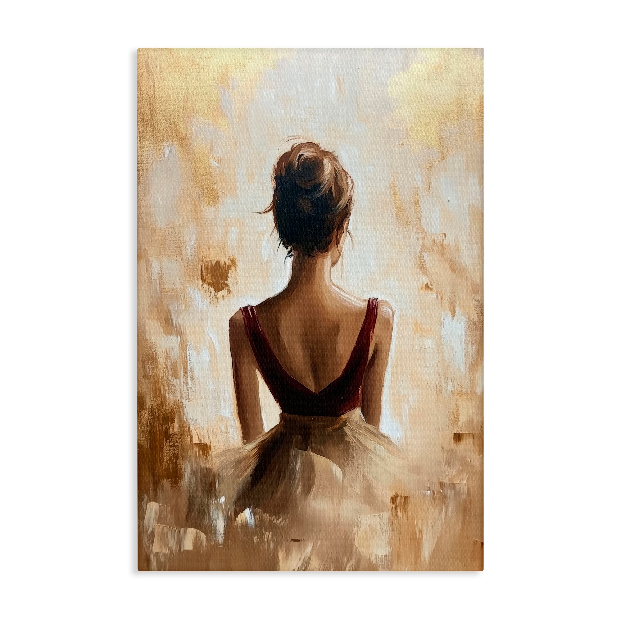 Stupell Ballerina Figure Abstract Portrait Canvas Wall Art Design by Petal Prints Design
