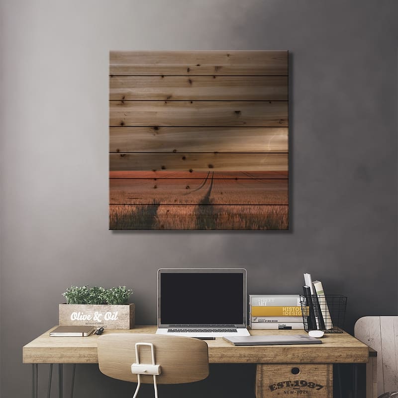 In The Vastness Of Strohgaeu Print On Wood by Franz Schumacher - Multi-Color