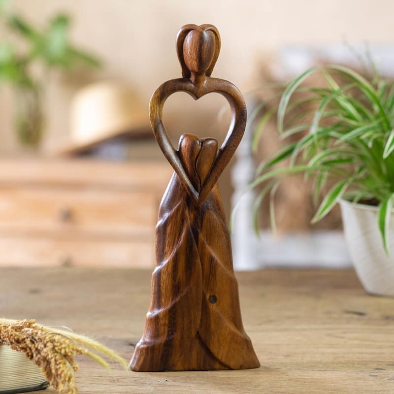 Novica Handmade Mother Of Mine Wood Statuette