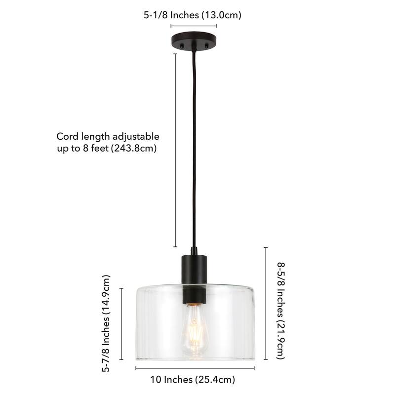 Henri Hand-Blown Metal/Glass Pendant