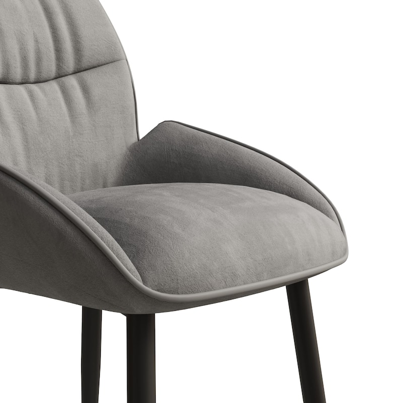 Dining Chairs Set of 2, Velvet Accent Chair Modern Kitchen Arm Chairs Upholstered Chair with Metal Legs for Kitchen