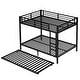 preview thumbnail 16 of 22, Black Metal Bunk Bed with Twin Size Trundle