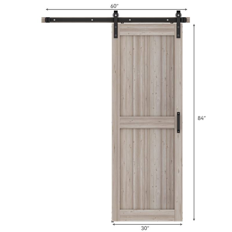 30''/36''/48'' Manufactured Wood PVC Paneled Barn Door with Installation Hardware Kit