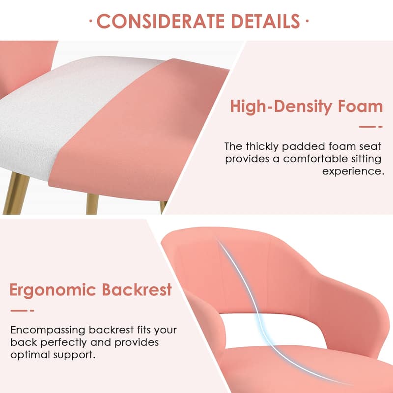 Javlergo 2/4/6 Pack Modern Dining Chairs Comfy Dining Room Chairs with Thick Cushions Upholstered Kitchen Chairs with Metal Legs