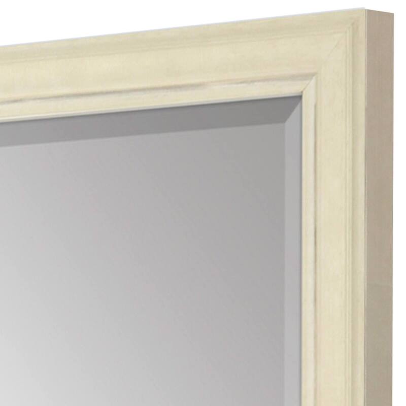 HomeRoots 44" White Solid Wood Framed Accent Mirror - 34.00 in. x 44.00 in. x 2.00 in.