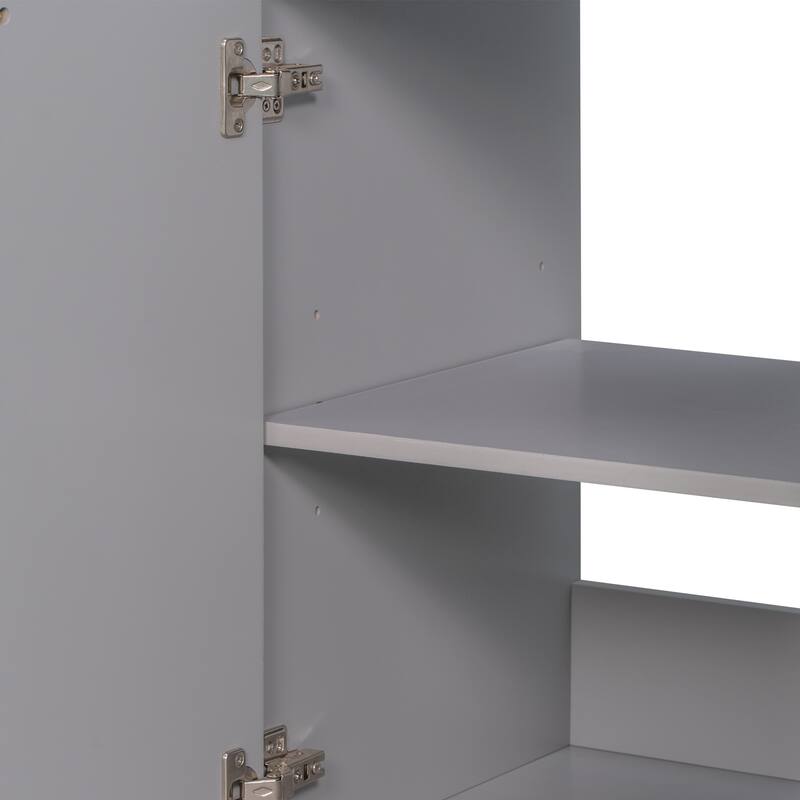 Bathroom Vanity with Sink, Single Basin Vanity Set with Double-Tier Drawer, Bathroom Storage Cabinet with Adjustable Shelf
