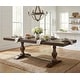preview thumbnail 1 of 16, 74.8-inch Long Vintage Farmhouse Dining Table for 6-8 People,Sturdy Wooden Frame,Solid Wood Double Pedestal Legs Table-1set - Espresso