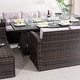 preview thumbnail 17 of 16, 7-Piece Patio Wicker Sofa Set with Aluminum Firepit Dining Table