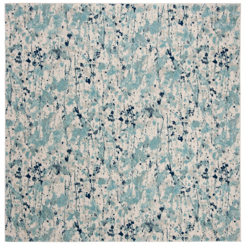 SAFAVIEH Evoke Hallbjorg Vintage Boho Rug - 6'7" Square - Ivory/Blue
