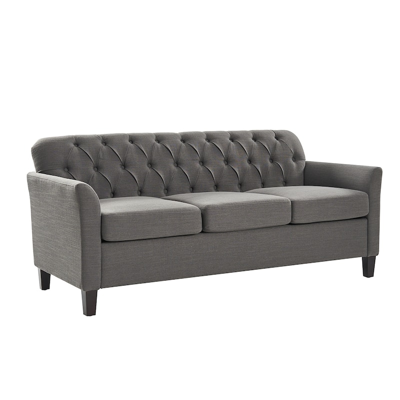 Evaristo Transitional 72.5"Wide Flared Arm Sofa with Removable Seat Cushion by HULALA HOME