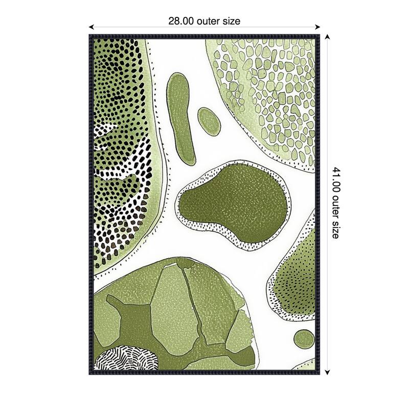 Fragments of Green by Tradelink inhouse artist Framed Canvas Wall Art Print - 28 x 41 in