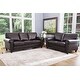 preview thumbnail 1 of 7, Abbyson London Top Grain Leather 2 Piece Loveseat and Sofa Living Room Set