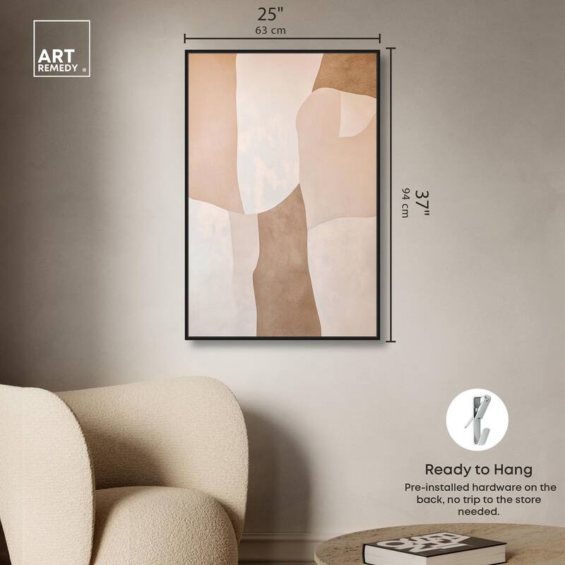Forms in Beige I Canvas by Art Remedy