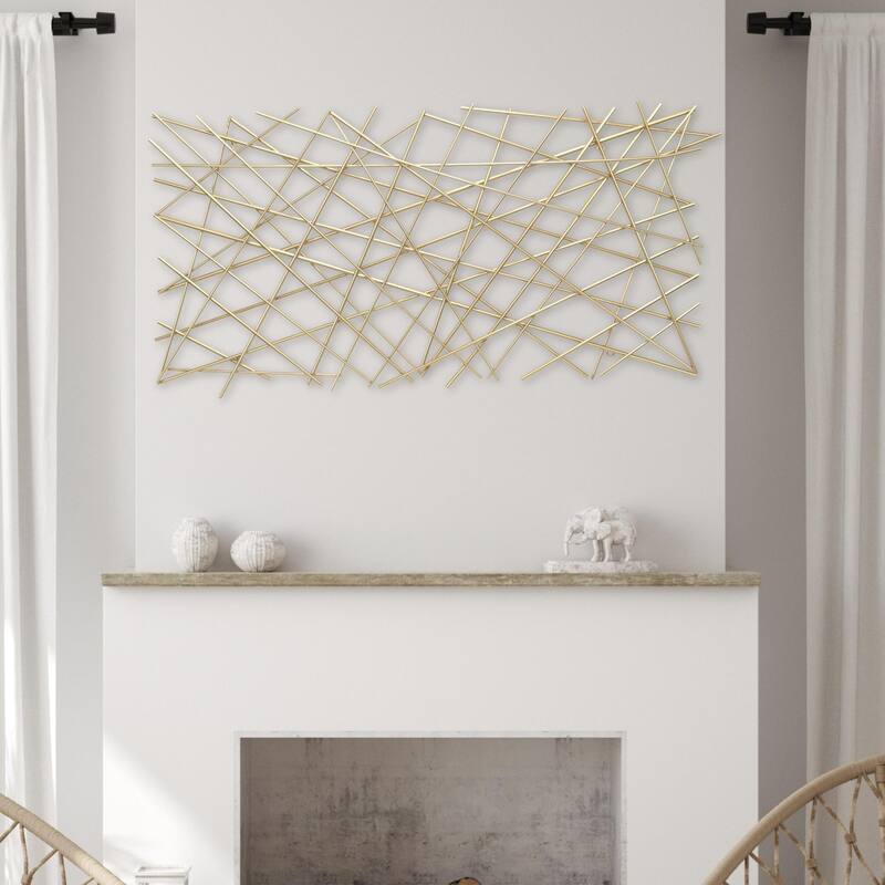 Linear Metal Abstract Wall Decoration - 48.5" - Gold