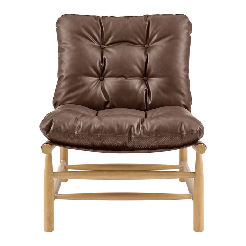 NPD Furniture Oswald Faux Leather Tufted Accent Chair