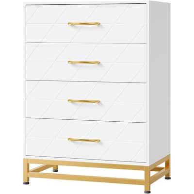 Chest of 4 Drawers Dresser with Metal Handle