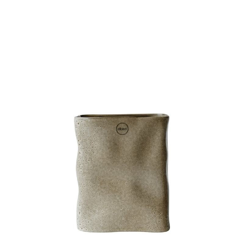 Abstract Rectangular Ceramic Vase - 31.5" - Beige