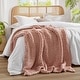 preview thumbnail 85 of 93, Madison Park Hand Made Chunky Double Knit Throw Blanket Blush