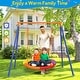 preview thumbnail 9 of 7, Saucer Swing with Stand for Kids Outdoor 440lbs Swing Set Heavy-Duty - 40 in