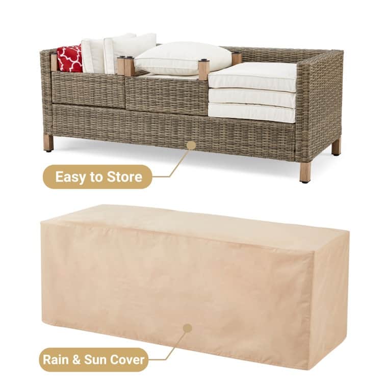 72.1'' Wicker Outdoor Patio Sofa