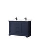 preview thumbnail 5 of 58, Avery 48 Inch Double Vanity, Cultured Marble Top Dark Blue, Black Trim, White Cultured Marble Top