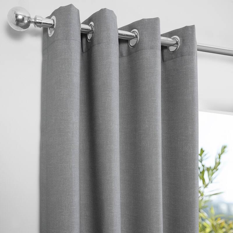 Exclusive Fabrics Villanova Solid Grommet Waterproof Light Filtering Outdoor and Indoor Curtains (1 Panel)