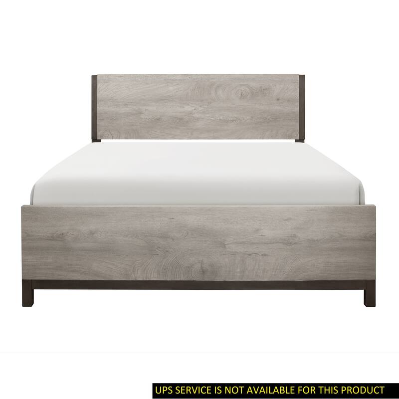 Queen Size Bed with Light Gray Finish, Premium Melamine Board, Stylish Bedroom Furniture - Light Gray
