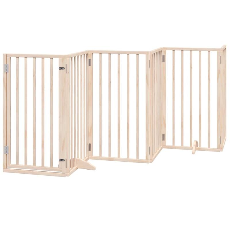 vidaXL Dog Gate Foldable Poplar Wood