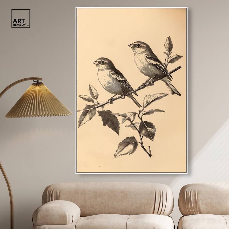 Pair of Finches I Canvas by Art Remedy