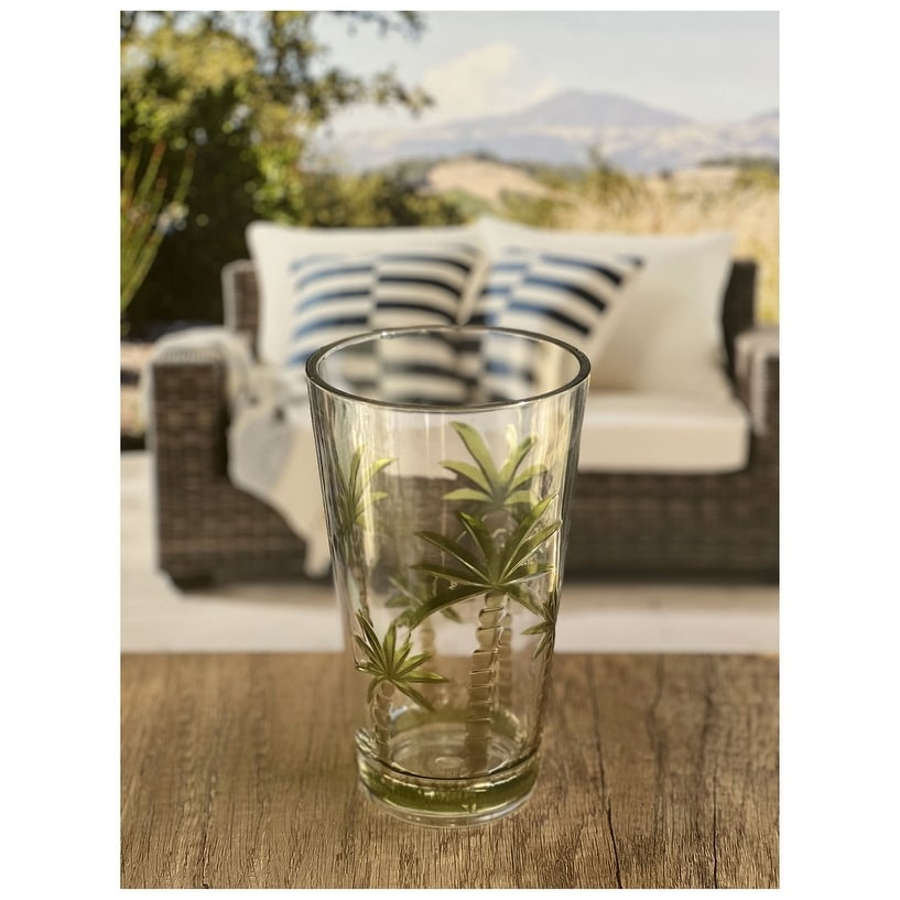 Dropship Palm Tree Design Acrylic Glasses Drinking Set Of 4 Hi Ball (20oz),  Plastic Drinking Glasses, BPA Free Cocktail Glasses, Drinkware Set, Plastic  Water Tumblers to Sell Online at a Lower Price