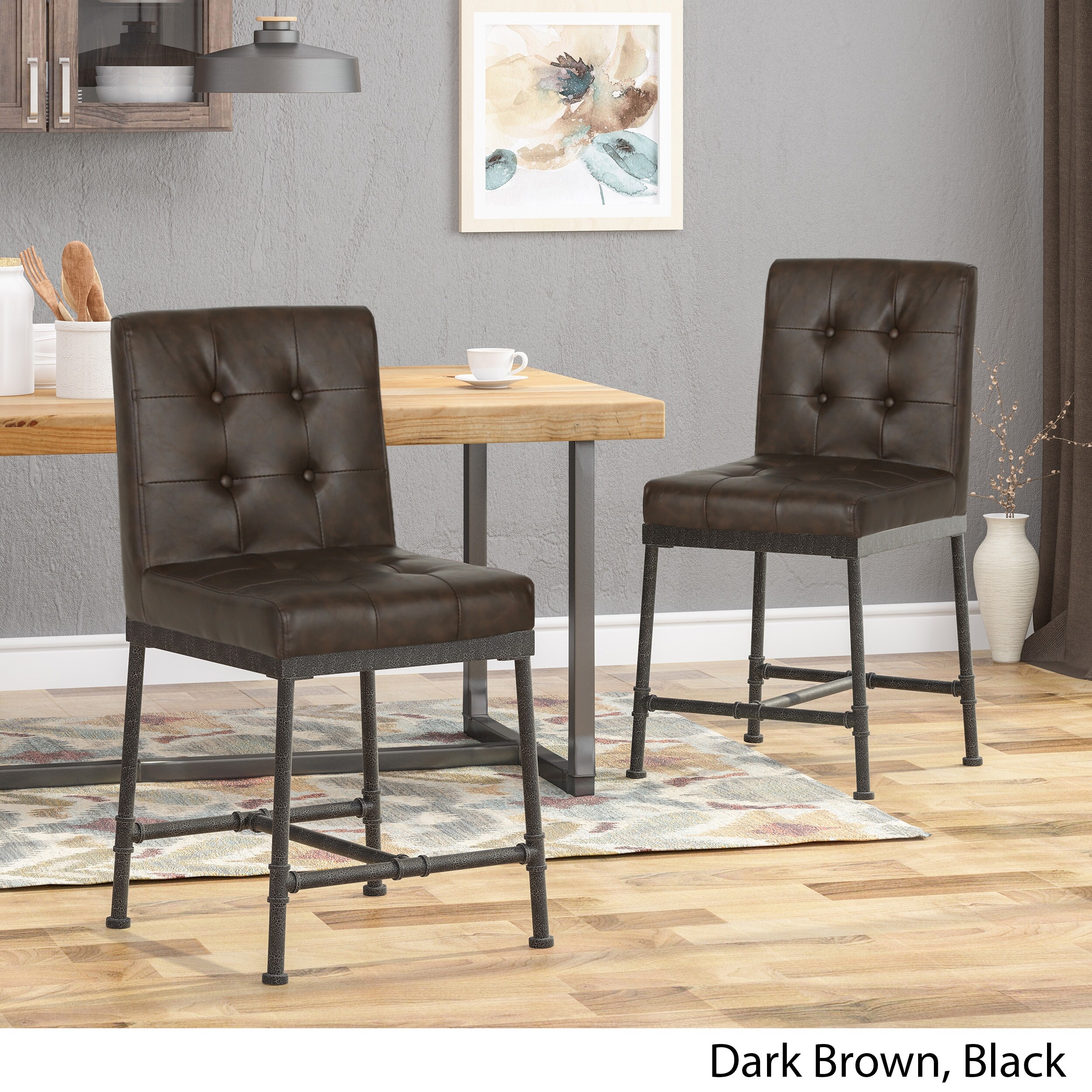 Shop Black Friday Deals On Commonwealth Faux Leather Counter Stools By Christopher Knight Home On Sale Overstock 27414216