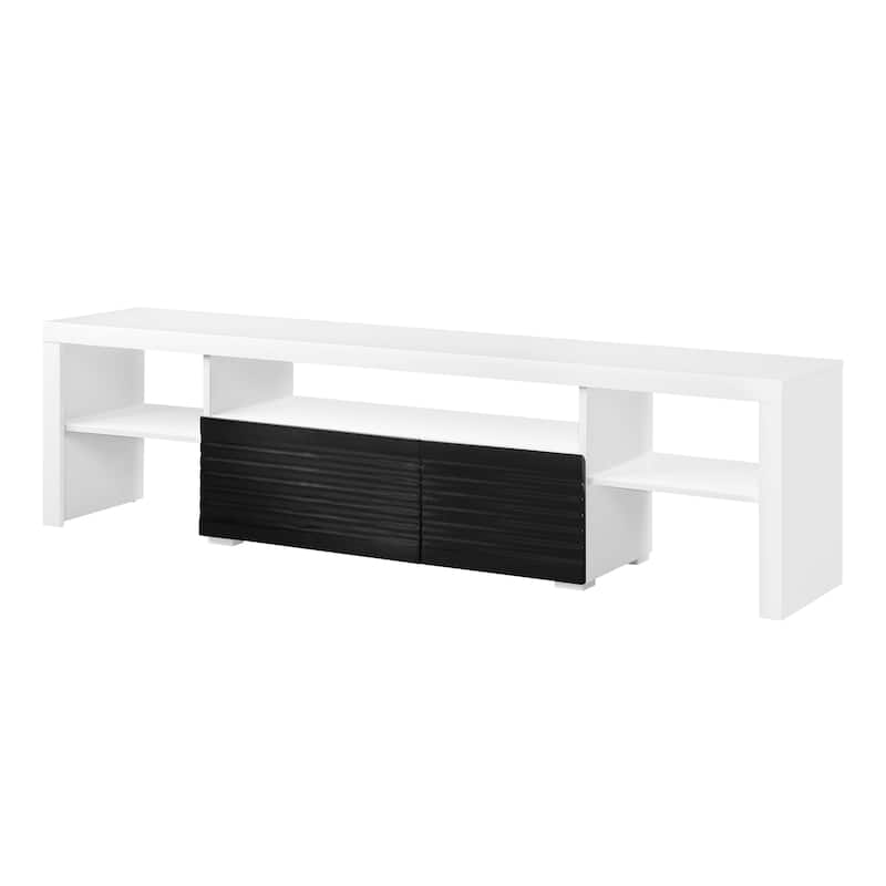 Buck II White & Black High Gloss Finish TV Stand