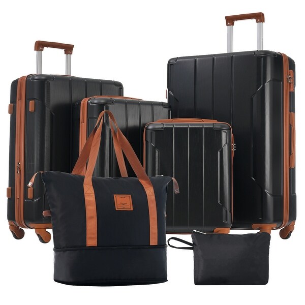 Hardshell Luggage Sets 6 Piece Suitcase Set, Expandable